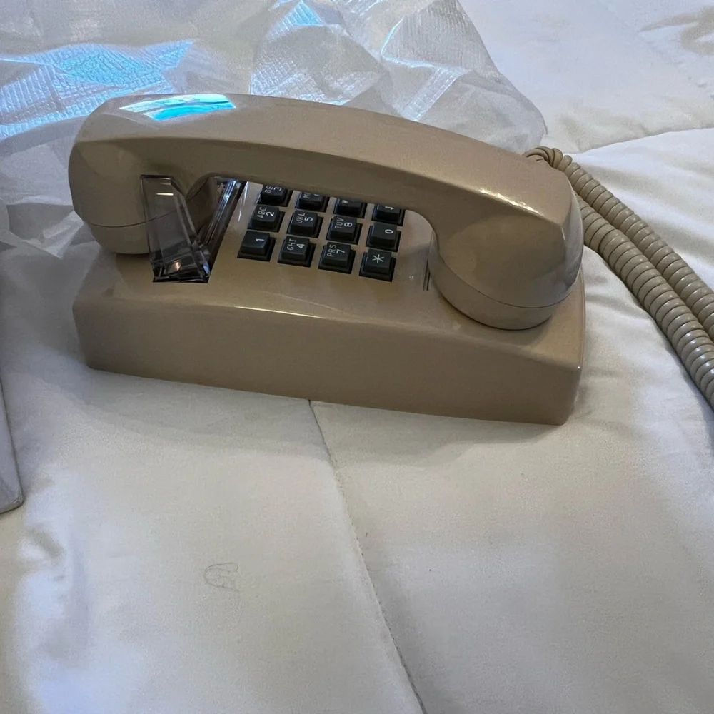 New Box Vintage Retro 1970’s Cortitelcoi push button wall mount telephone cream